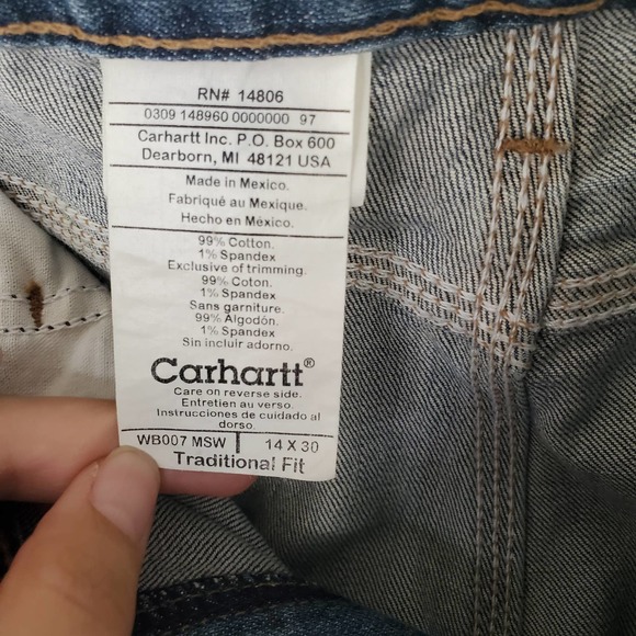 Carhartt Women's Traditional Fit Denim Blue Jeans - Picture 7 of 8